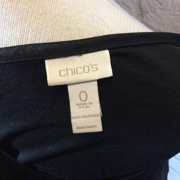 Chico's black satin gathered sleeveless top S - Picture 2 of 5